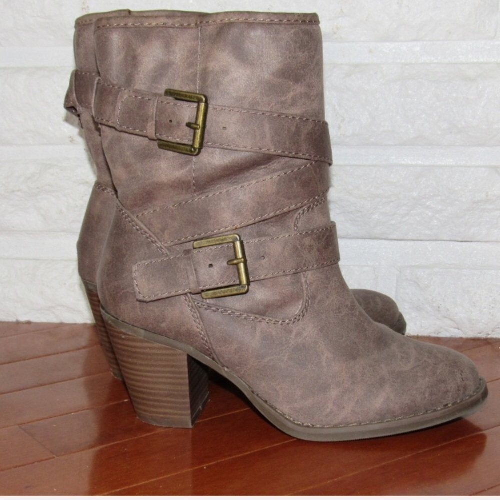 Old Navy Brown Buckle Booties